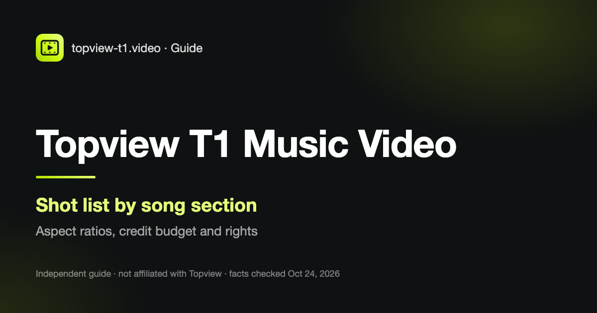 Topview T1 music video guide cover